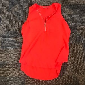 Chiffon zip-up blouse